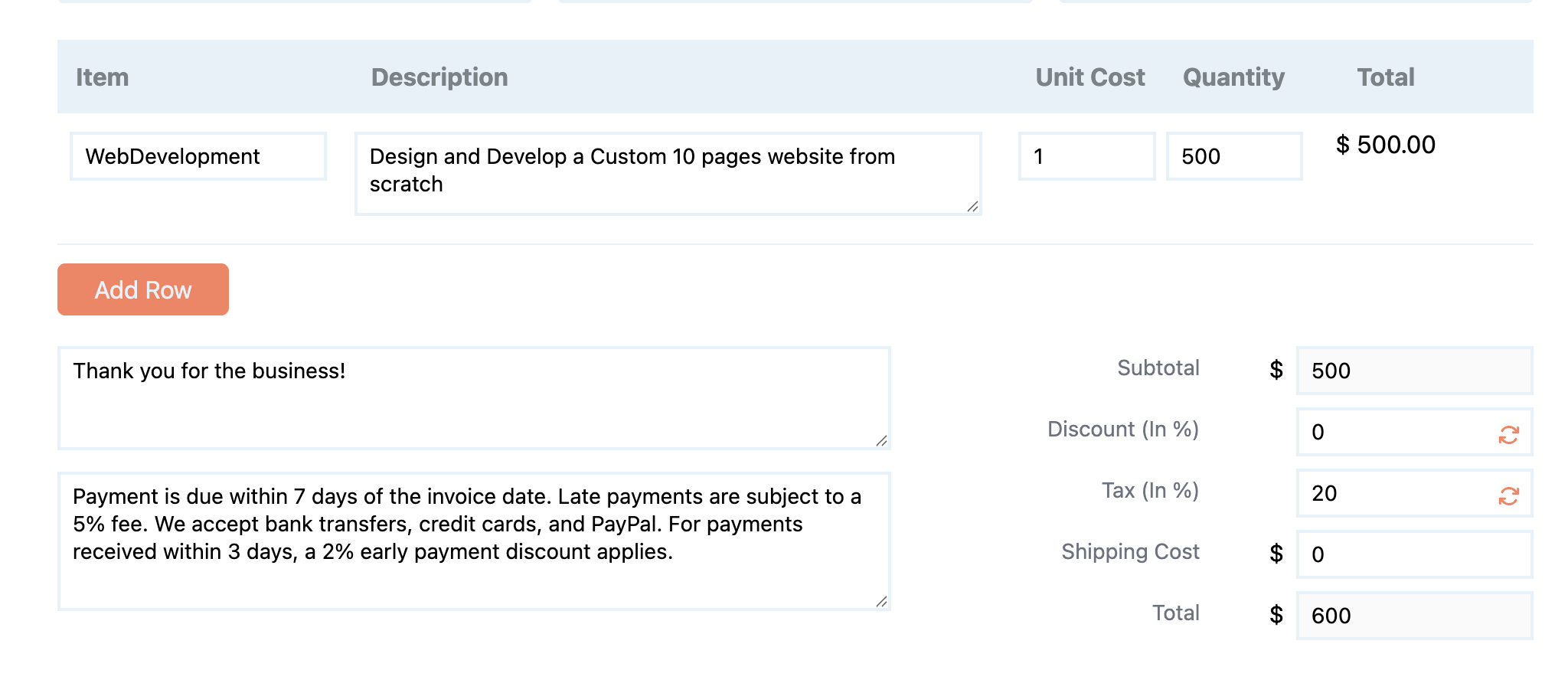 Payment Terms 1